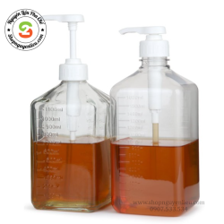 Bình nhựa đựng nước đường có vòi bơm 1,6L